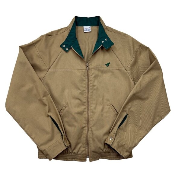 Wrangler Jackets & Blazers - VTG Wrangler Canvas Jacket Zip Up Jacket Logo Normcore Retro Preppy Tan Womens